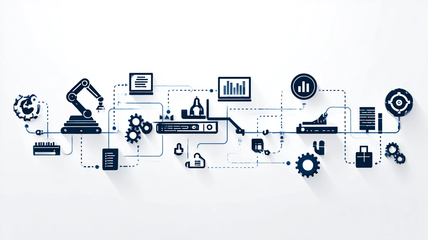 Een abstracte weergave van geautomatiseerde workflows, triggers en notificaties in een website.